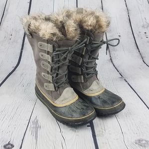 Sorel Joan of Arc Faux Fur Lace Up Winter Boots